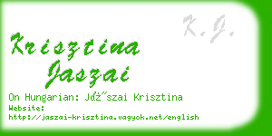 krisztina jaszai business card